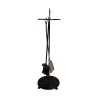 Set of black fireplace tools, with 1 shovel and 1 broom. - Moinat - Fireplace accessories