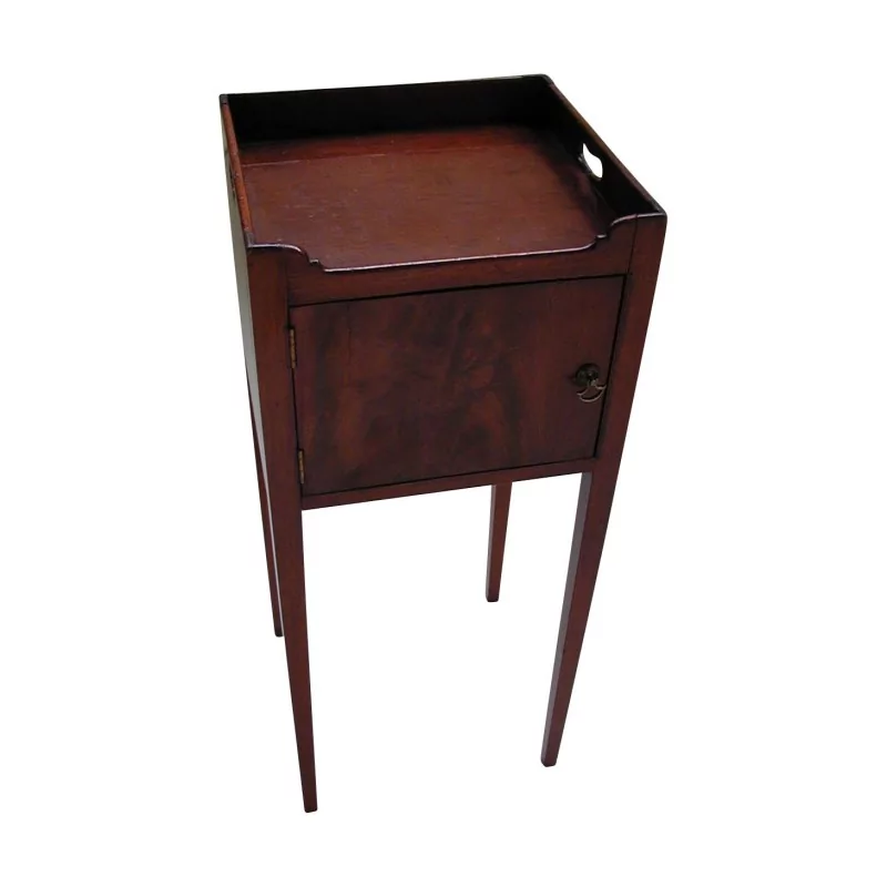 英式床头柜，带 1 个门，桃花心木材质。 19 世纪。 - Moinat - End tables, Bouillotte tables, 床头桌, Pedestal tables