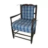 Fauteuil Provençal avec coussins en tissu bleu à - Moinat - Fauteuils