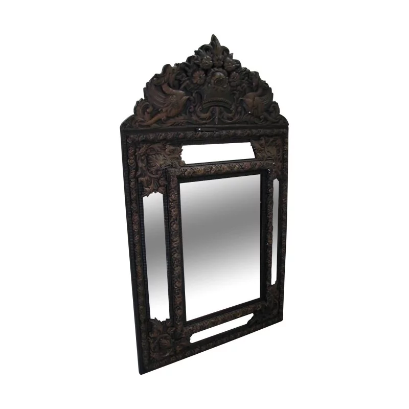 Miroir Napoléon III en laiton et en bois. France, 19ème. - Moinat - Glaces, Miroirs