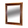 Miroir, cadre en bois mouluré peint bordeaux et dorée. 20ème - Moinat - Glaces, Miroirs