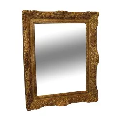 Miroir Régence en bois sculpté et doré, ancien cadre à …