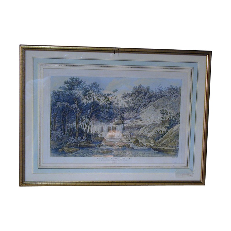 Gravure “Cascade du Torrent”. - Moinat - Gravures Gravure “Cascade du Torrent”. - Moinat - Gravures