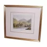 6 Small engravings under glass, romantic scenes, colored, - Moinat - Prints, Reproductions