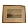 Engraving under glass, view of the city of Geneva, with frame … - Moinat - VE2022/1