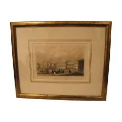 Original steel engraving “Moscow” under glass with …