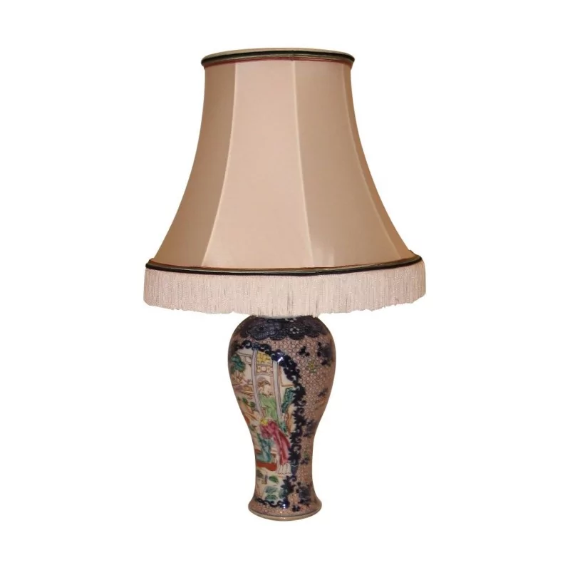 Chinese Mei-Ping porcelain lamp. Mandarin, 18th century. - Moinat - Table lamps