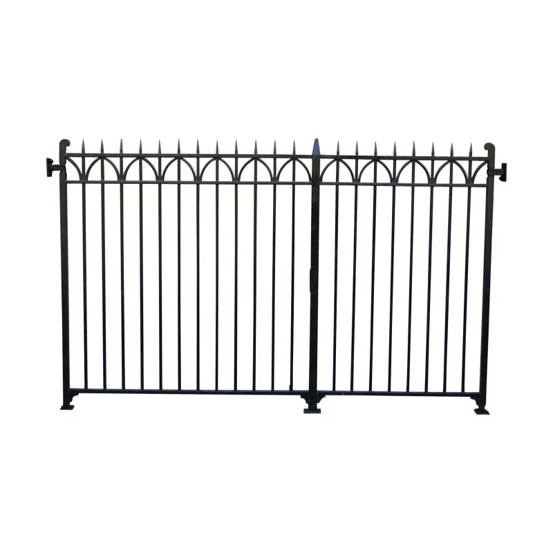 Directoire gate in wrought iron painted grey, 19th century. - Moinat - Gates, Iron bracket