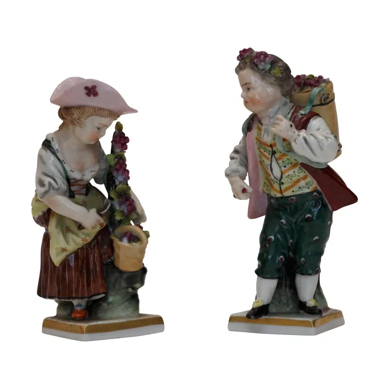 Paar „Vigneron“-Figuren aus Sax-Porzellan. 19. … - Moinat - Innenzubehöre