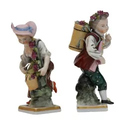Paar „Vigneron“-Figuren aus Sax-Porzellan. 19. …