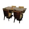 Art-Deco-Esszimmer mit Intarsien aus Palisander, darunter 1 - Moinat - Sitze