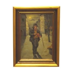 Tableau, huile sur toile “Le Vagabond”, signé Max CRAUSAZ …