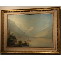 绘画，水粉画“四州湖景，以及……