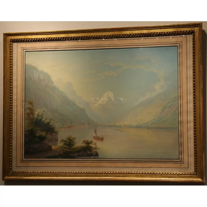 绘画，水粉画“四州湖景，以及…… - Moinat - 画 - 景观