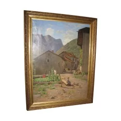 Gemälde, Öl auf Leinwand, \"Savoyard Valley\", signiert François