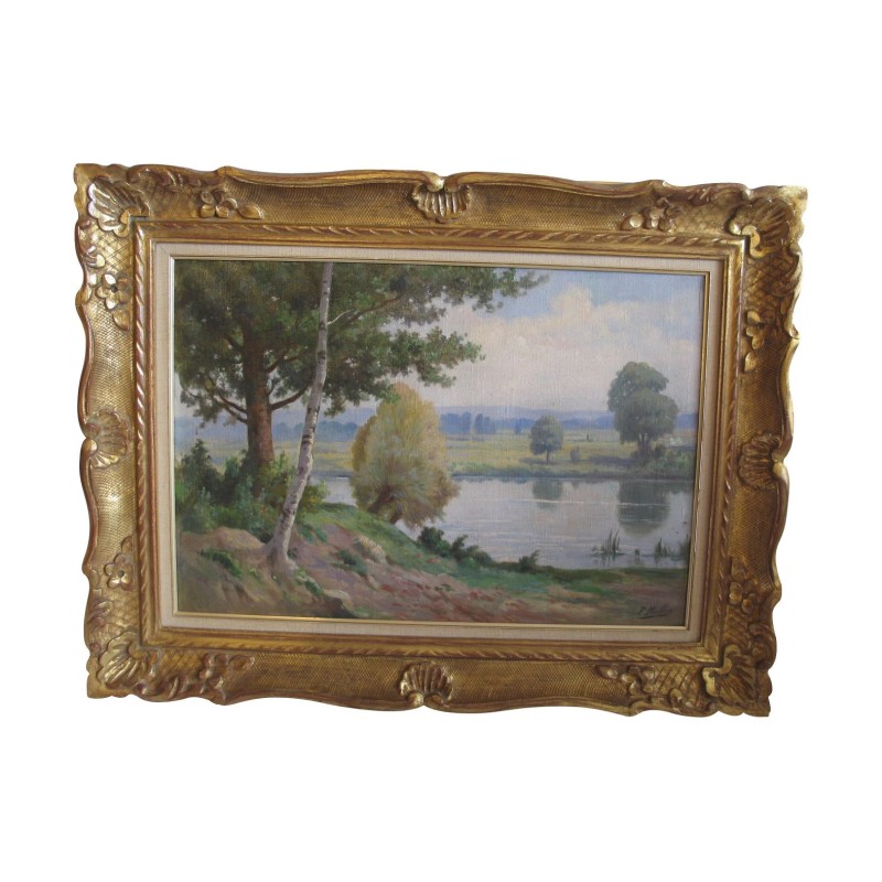 Tableau, huile sur toile “La Dombes”, signé F. Muller. Epoque … - Moinat - Tableaux - Paysage Tableau, huile sur toile “La Dombes”, signé F. Muller. Epoque … - Moinat - Tableaux - Paysage