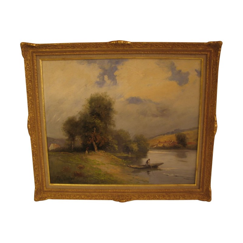 Tableau, peinture à l'huile “Paysage au bord de l'eau”, signé … - Moinat - Tableaux - Paysage Tableau, peinture à l'huile “Paysage au bord de l'eau”, signé … - Moinat - Tableaux - Paysage