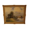 Tableau, peinture à l'huile “Paysage au bord de l'eau”, signé … - Moinat - Tableaux - Paysage