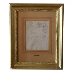 Drawing signed Adam TOEPFFER (1766-1847). 20th century period.