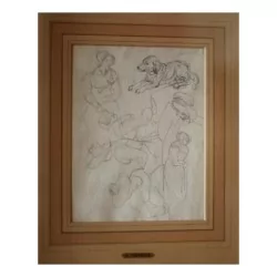 Drawing signed Adam TOEPFFER (1766-1847). 20th century period.