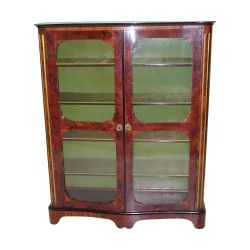 Louis XIV showcase in violet wood, green interior glass, …