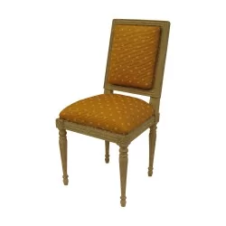 miniature Louis XVI chair in painted wood, covered with fabric …