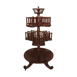 поворотный стол 3 лотка из красного дерева. Период 19 века.