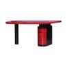 Contemporary style desk, in varnished red goatskin and … - Moinat - Desks