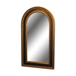 Golden and brown wooden mirror with stars.