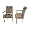 pair of Directoire armchairs in green painted wood, … - Moinat - VE2022/1