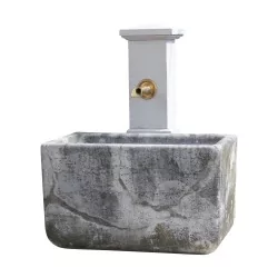 Jura stone basin, restored with goat and neck in …