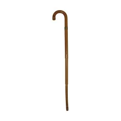 Old wooden cane with umbrella inside.