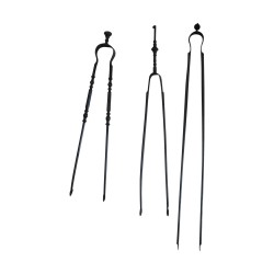 Set of wrought iron fireplace clamps. Period 19th century.