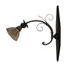 Applique en fer forgé avec verre et support en bois. Epoque … - Moinat - Appliques murales