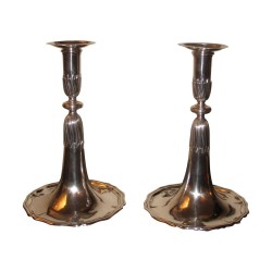 Paire de Flambeaux en argent signés Papus et Dautun, …