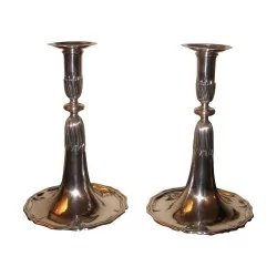 Pair of silver candlesticks signed Papus and Dautun, …