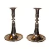 Pair of silver candlesticks signed Papus and Dautun, … - Moinat - Candleholders, Candlesticks