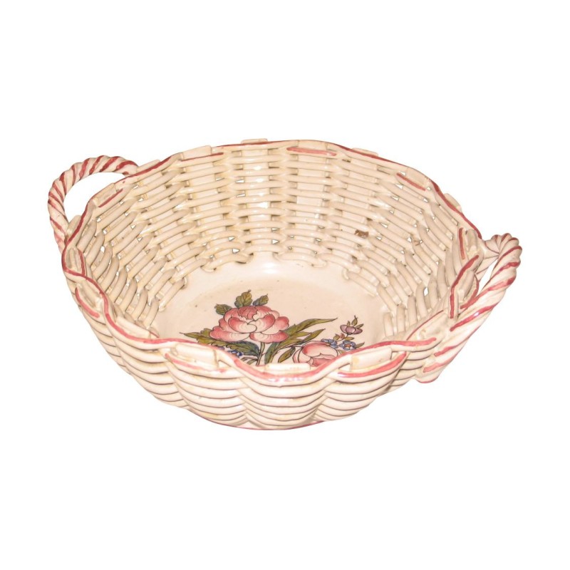 earthenware basket from Carrouge. Period 19th century. - Moinat - Chinaware, Porcelain earthenware basket from Carrouge. Period 19th century. - Moinat - Chinaware, Porcelain