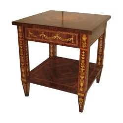 living room table, side table “Maggiolini” inlaid, with 1 …