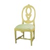 Chaise en bois sculpté peint blanc antique, recouverte de … - Moinat - Chaises