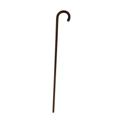 Canne ancienne en bois avec incrustation sur le pommeau.