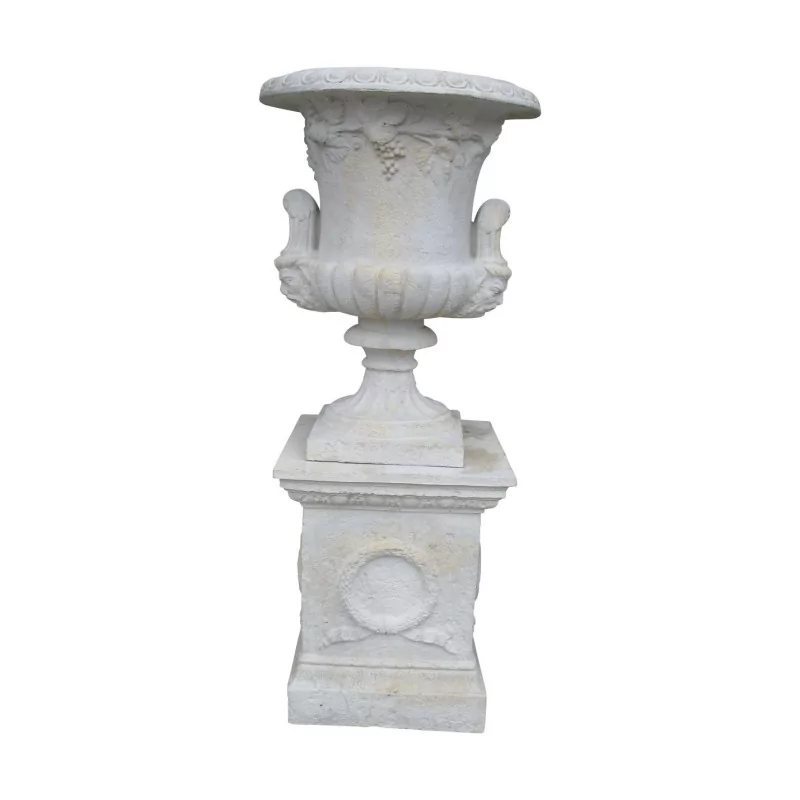 Large vase with handles with Louis XV stone base... - Moinat - Urns, Vases