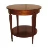 round Directoire pedestal table in inlaid cherry wood with 1 drawer. - Moinat - End tables, Bouillotte tables, Bedside tables, Pedestal tables