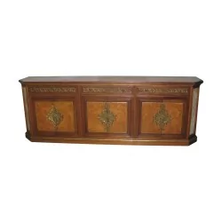 Large 3-door sideboard in mahogany and burl veneer with …