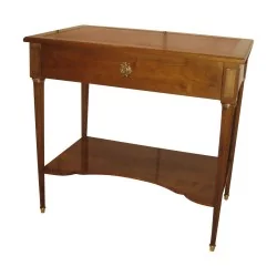 Table “Colchyde” de style Louis XVI en merisier avec 1 tiroir …