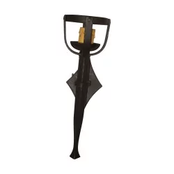“Torche” wall lamp in wrought iron with 1 light.