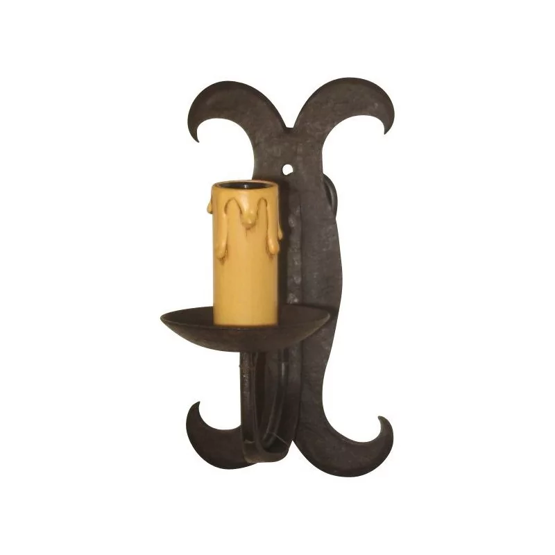 wrought iron wall lamp with 1 light. - Moinat - Wall lights, Sconces