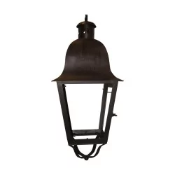 Square wrought iron lantern, electrified with 1 light, without …