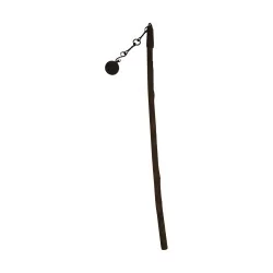 wrought iron flail with wooden handle. 17th century period.