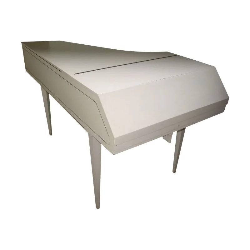 Harpsichord in white lacquered wood. (10683b,c). - Moinat - Music boxes, Instruments